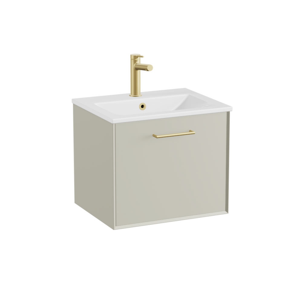 Vado Safari Smooth 500mm Cashmere Wall Hung Vanity Unit & Ceramic Basin