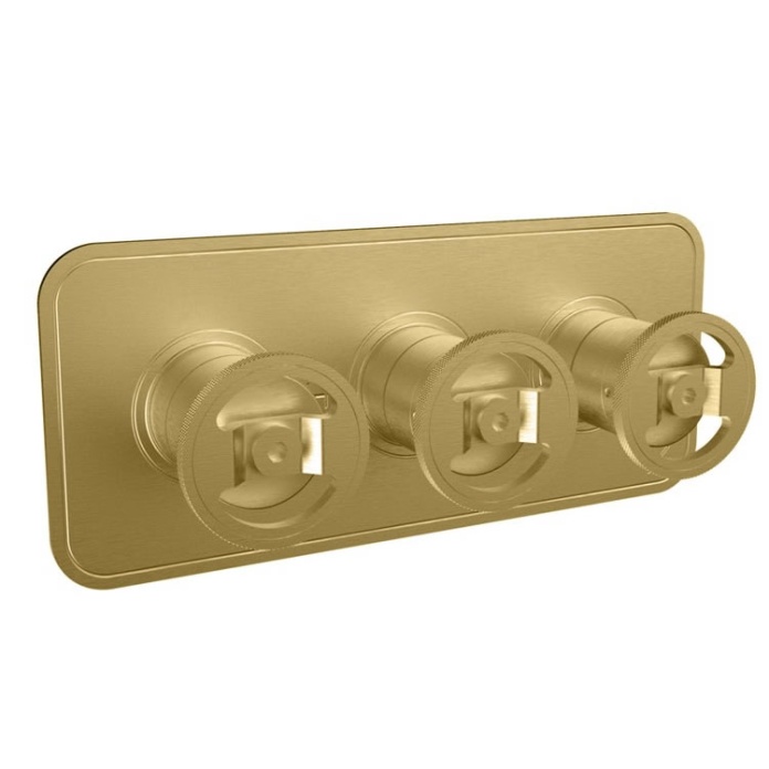 Photo Of Crosswater Union Brushed Brass Landscape Shower Valve With 2 Way Diverter