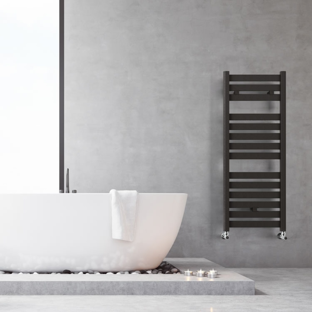Lifestyle image of Lazzarini Capri Anthracite Towel Radiator