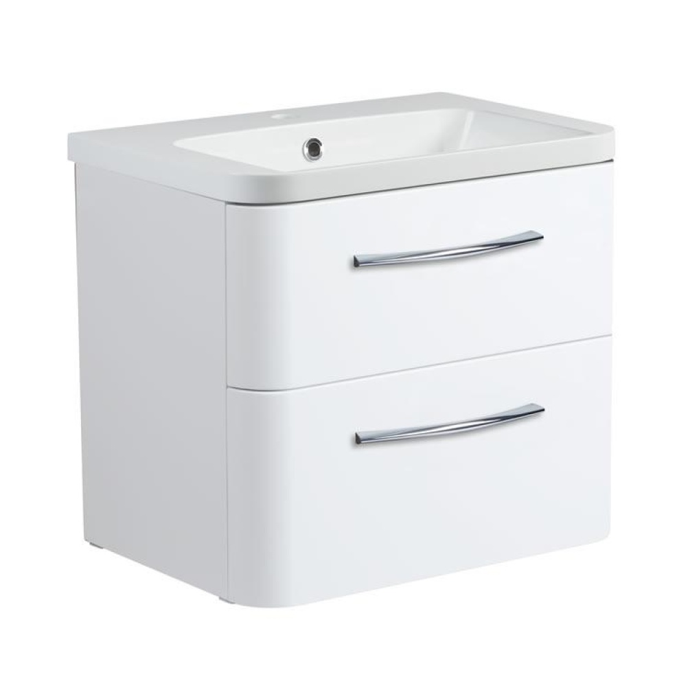 Roper Rhodes System 600mm Gloss White Wall Mounted Vanity Unit and Basin Image 1