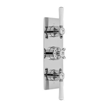 Booth & Co. Axbridge Chrome 3 Outlet 3 Handle Thermostatic Shower Valve
