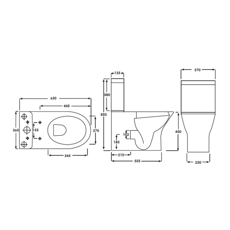 Rak Resort Rimless Comfort Height Closed Back Close Coupled WC