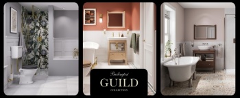 image of a montage of burlington guild lifestyle shots with black background and burlington guild logo on