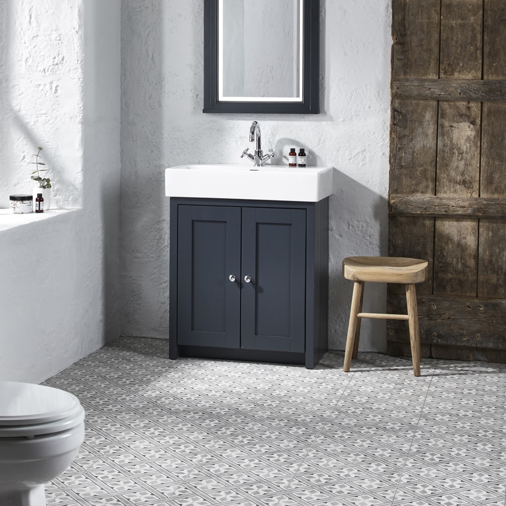 Tavistock Lansdown 700mm Matt Dark Grey Freestanding Unit & Basin - Lifestyle Image