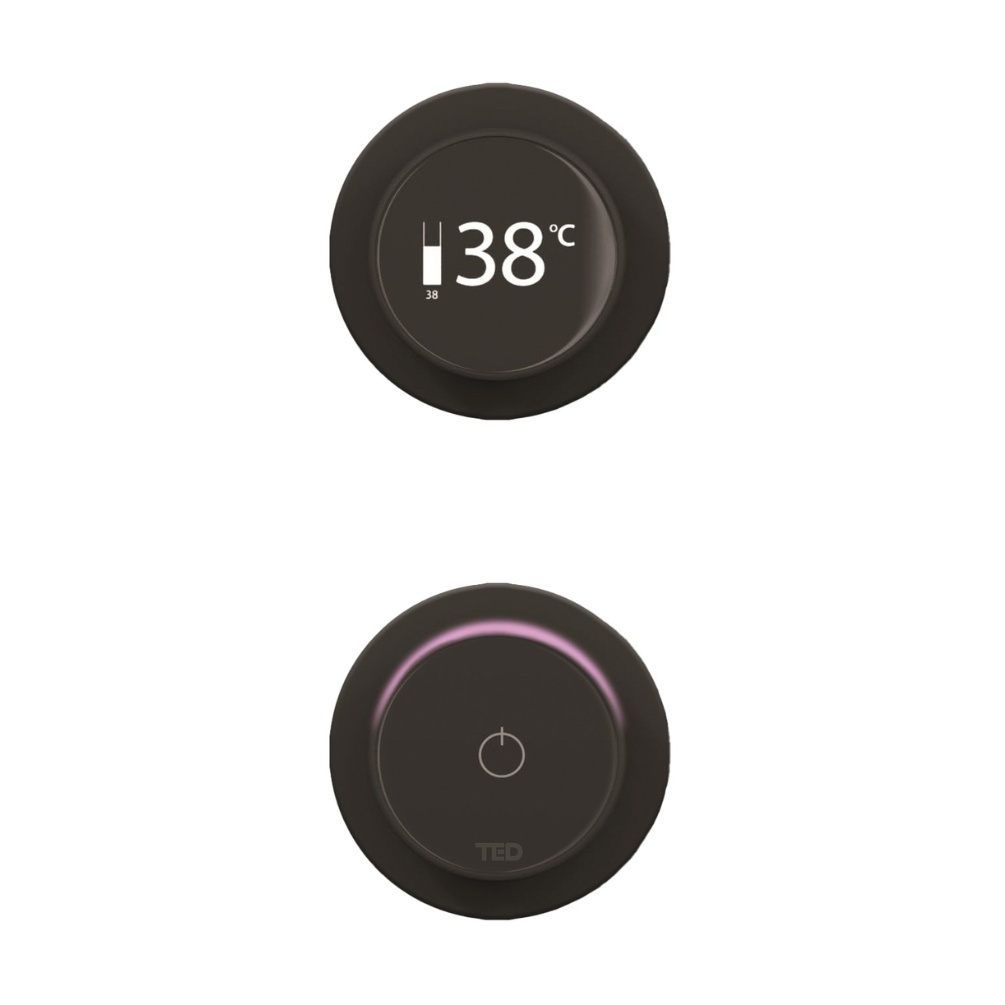 TED TOGO Matt Black Ring Dual / Triple Outlet Digital Shower Valve Cut Out