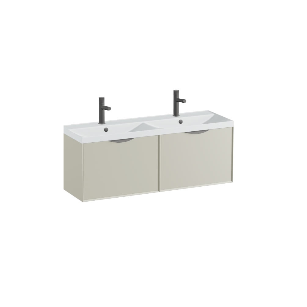 Vado Safari Smooth 1200mm Cashmere Wall Hung Vanity Unit & Arctic White Basin