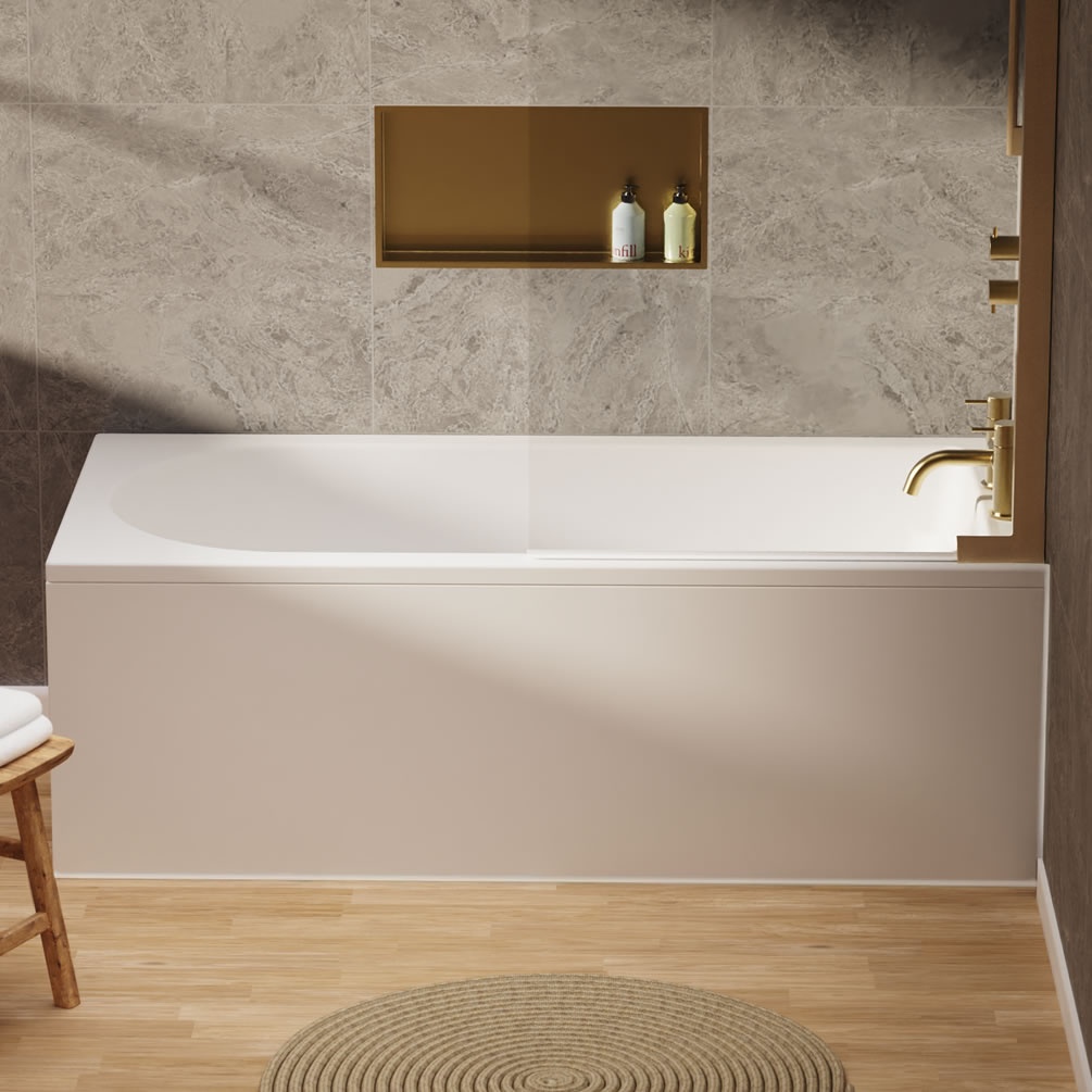 Lifestyle image of Crosswater Flow 1700 x 750mm Single-Ended Straight Bath