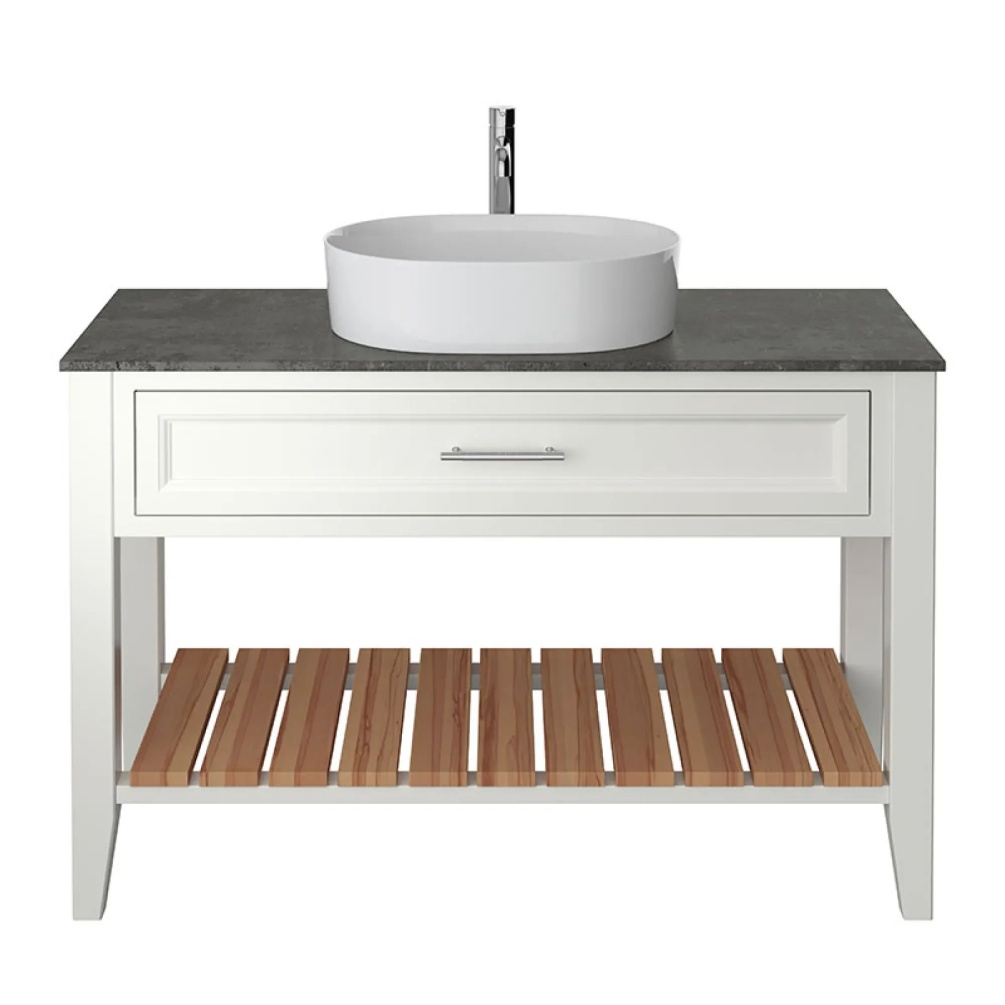 Heritage Broughton Chantilly 1200mm Washstand & Dark Concrete Worktop