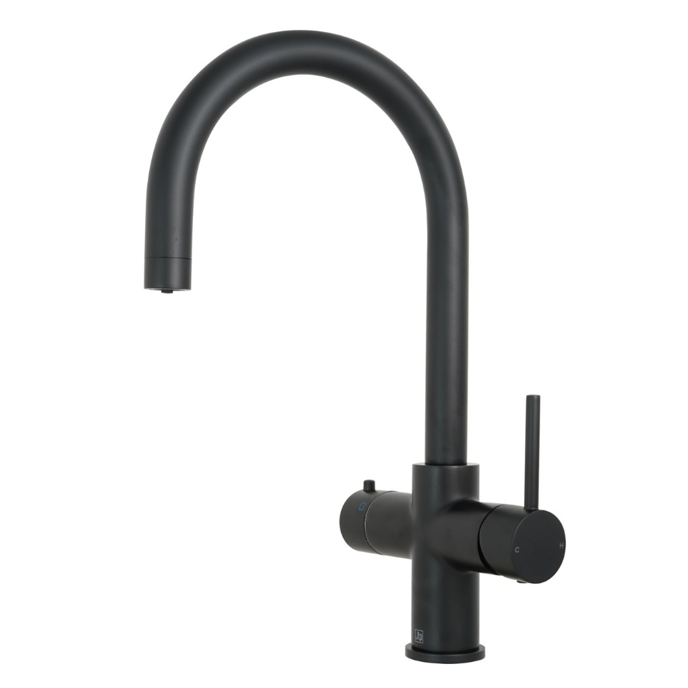JTP Matt Black 4-in-1 Boiling Water Kitchen Tap Cut out