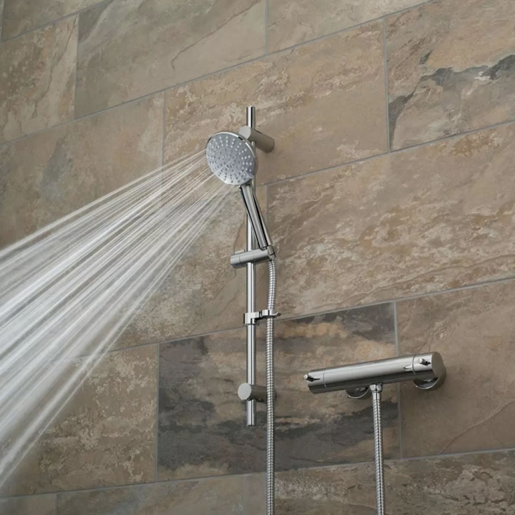 Lifestyle image of Vado Celsius Exposed Thermostatic 3/4" Shower Valve With Sliding Rail Kit