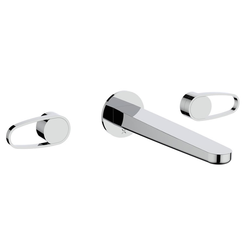 Crosswater Lazo Chrome Wall Mounted Basin 3 Hole Set