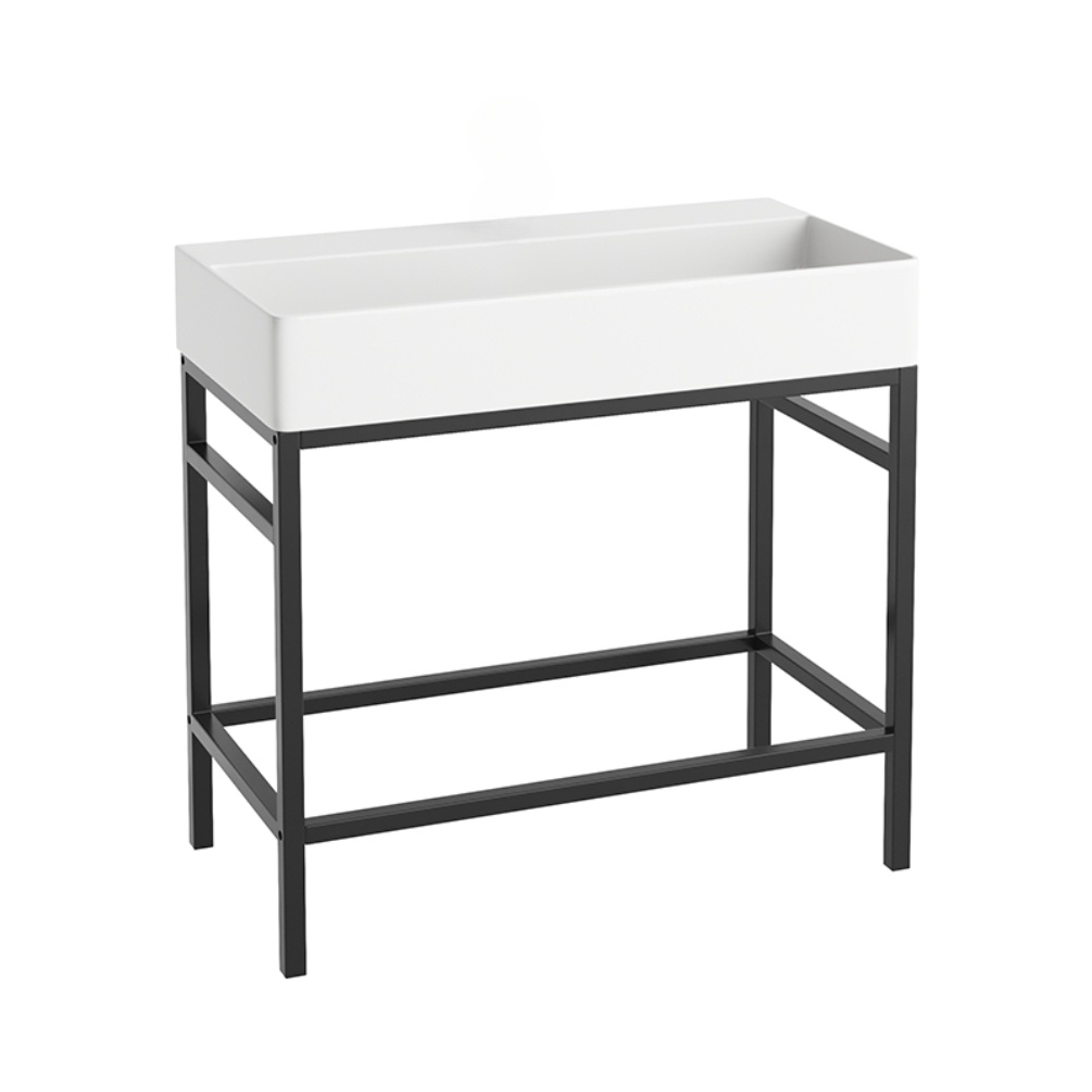 Product Cut out image of the Abacus Concept Noir 800mm Washstand & 0 Tap Hole Basin