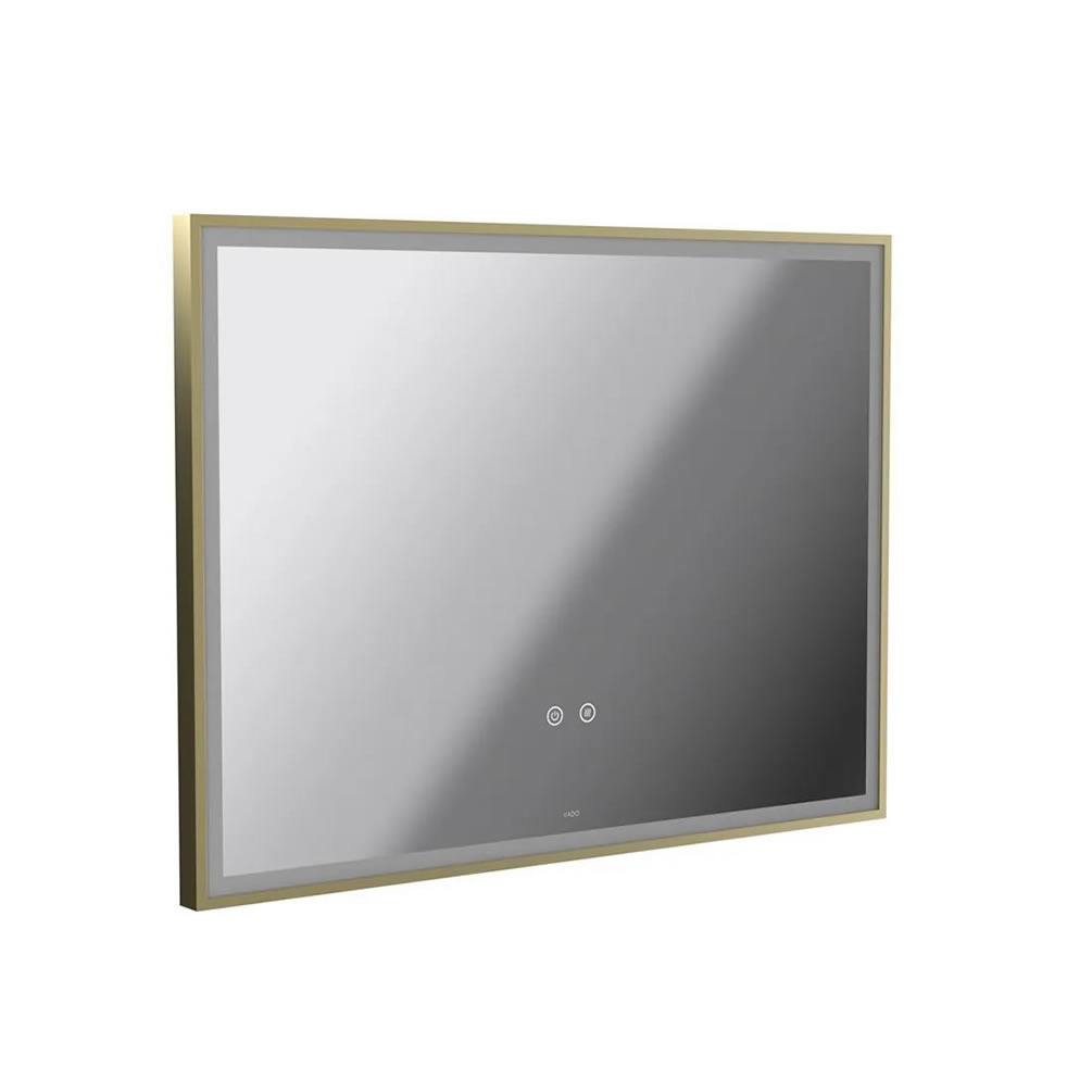 Vado Safari Satin Brass 800mm Illuminated Mirror