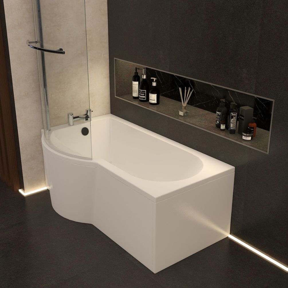 Imex Arco 1700mm x 850mm Premiercast Left Handed Shower Bath Lifestyle 1