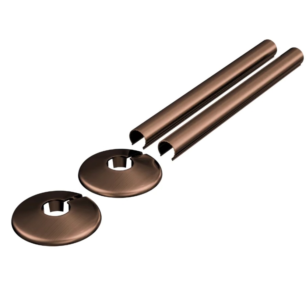 Crosswater Brushed Bronze 200mm Snap On Pipe Cover Cut Out