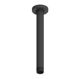 Product Cut out image of the Abacus Emotion Matt Black Round 250mm Fixed Ceiling Shower Arm