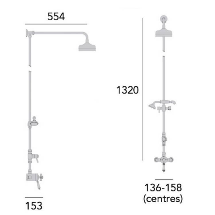 Heritage Dawlish Exposed Shower Riser Kit Sanctuary Bathrooms