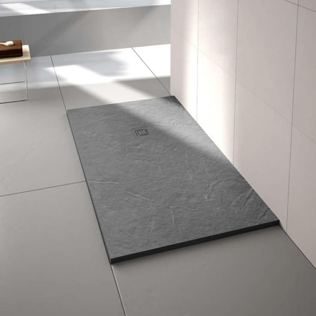 Merlyn Truestone Fossil Grey 1200 x 800mm Rectangular Shower Tray - Image 1