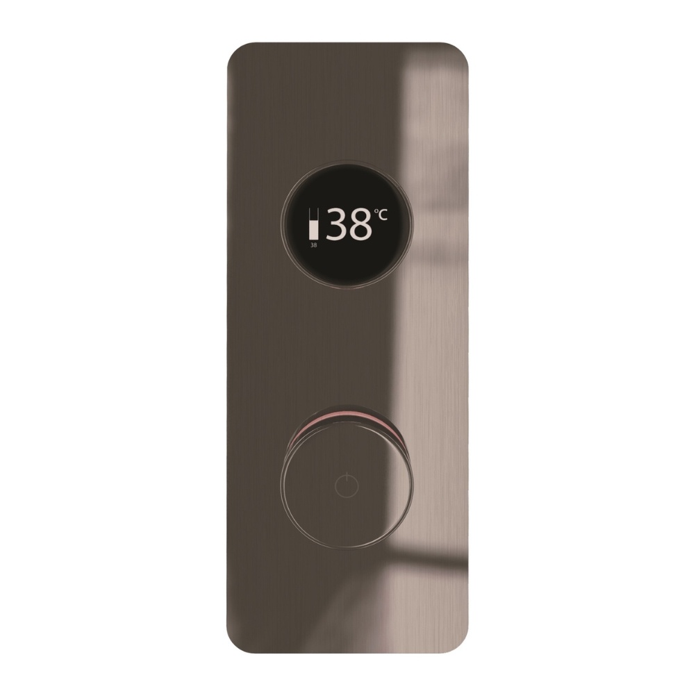 TED TOGO Gunmetal Grey Square Dual / Triple Outlet Digital Shower Valve