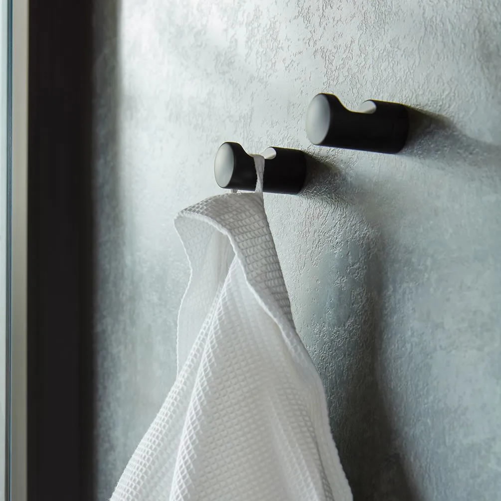 Vado Zoo Matt Black Robe Hook - Lifestyle