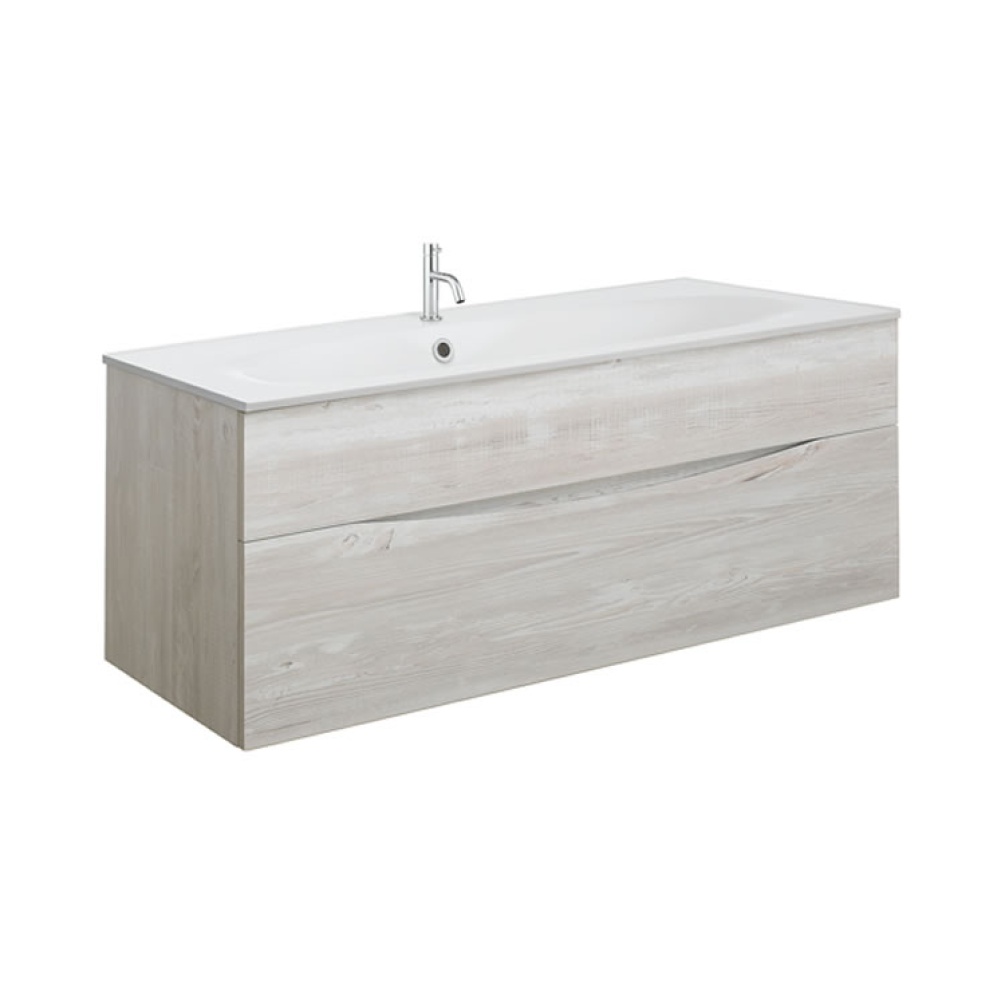 Cutout image of Crosswater Glide II Nordic Oak 1000 Wall-Hung Vanity Unit with Cast Mineral Basin