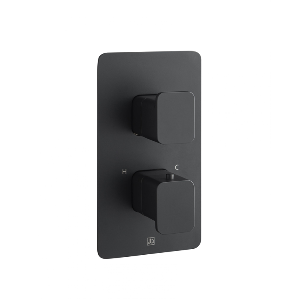 Photo of JTP Hix Matt Black Single Outlet Concealed Shower Valve Cutout