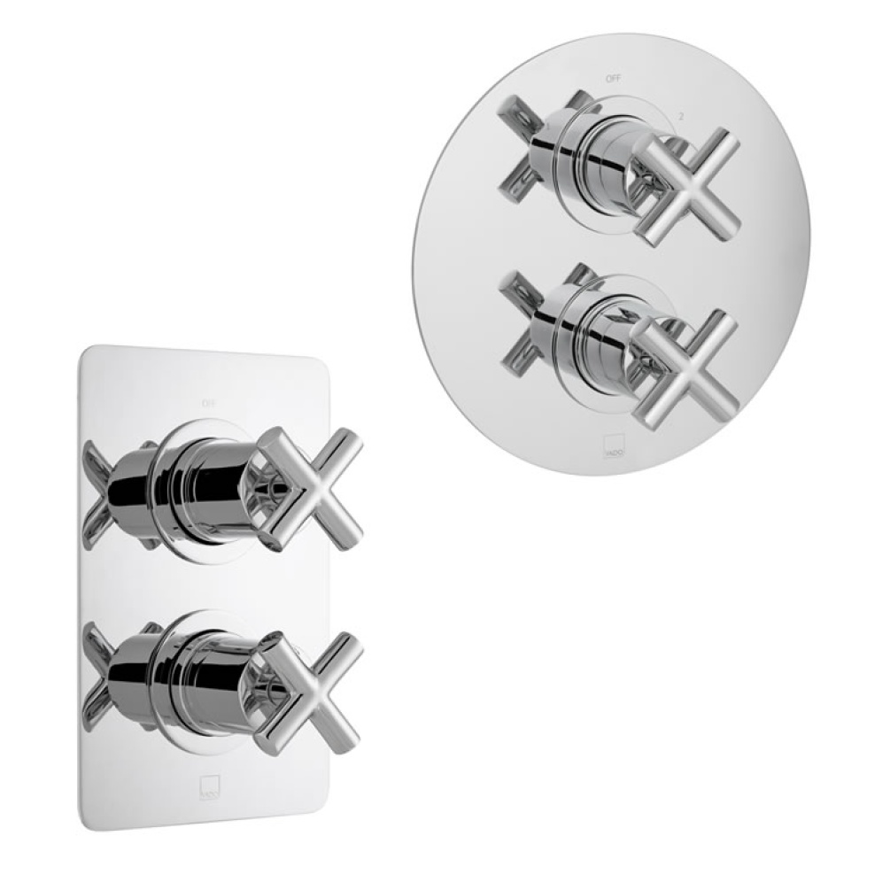 Cutout image of Vado Elements Twin Outlet Thermostatic Shower Valve