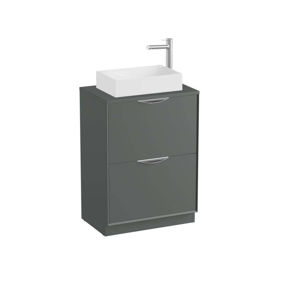 Vado Safari Smooth 600mm Charcoal Grey Floorstanding Vanity Unit & Worktop