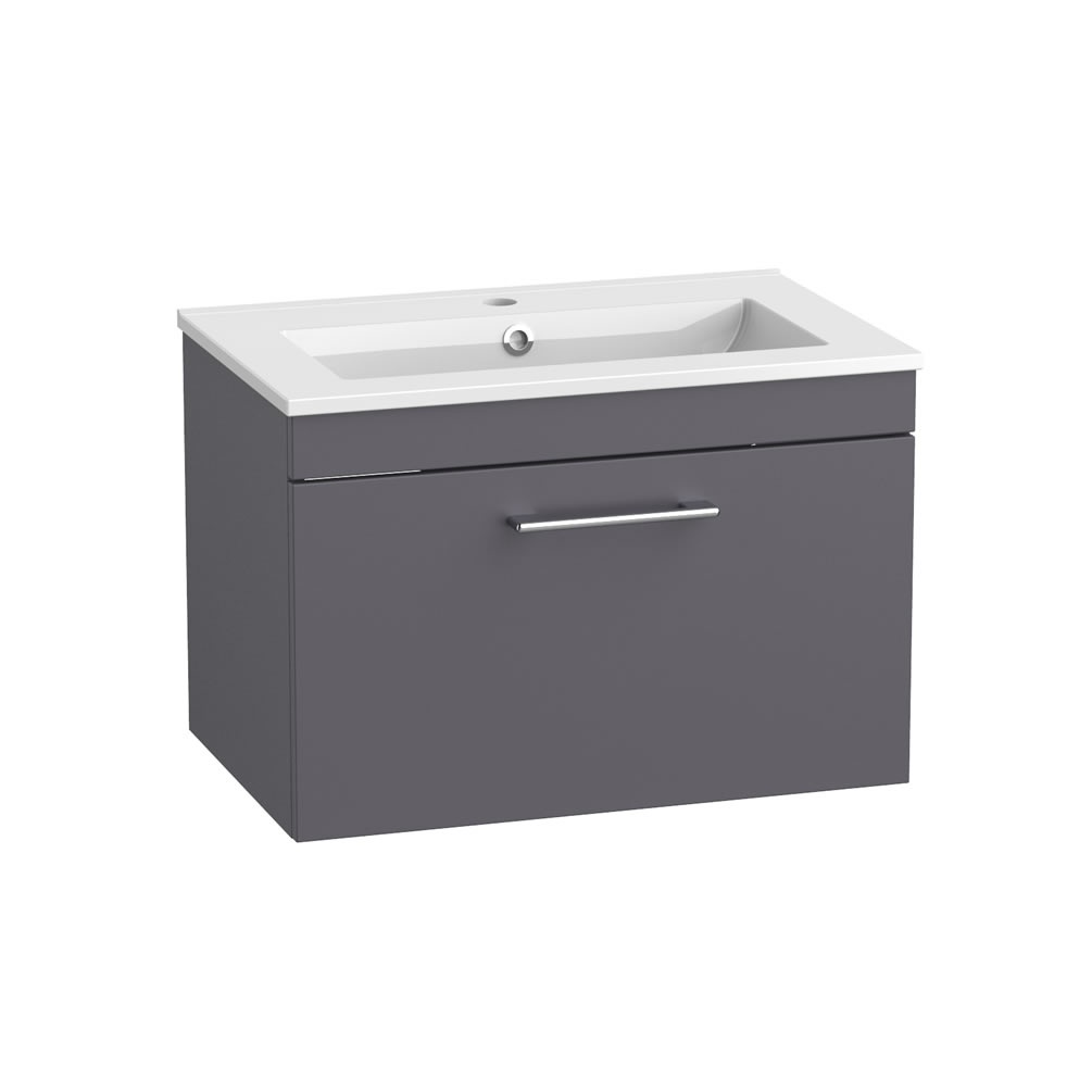 Tavistock Kew 600mm Matt Storm Grey Wall Hung Vanity Unit & Basin