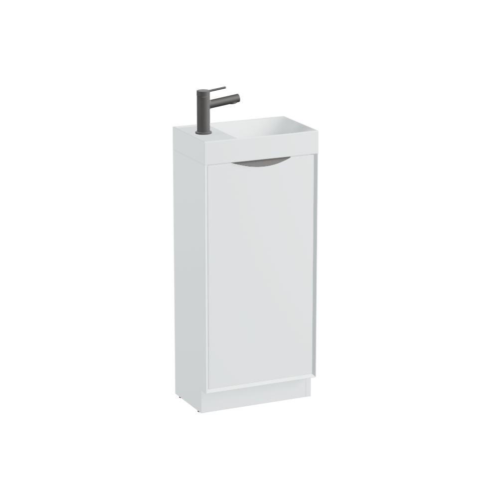 Vado Safari Smooth 400mm Arctic White Vanity Unit & Mineral Basin