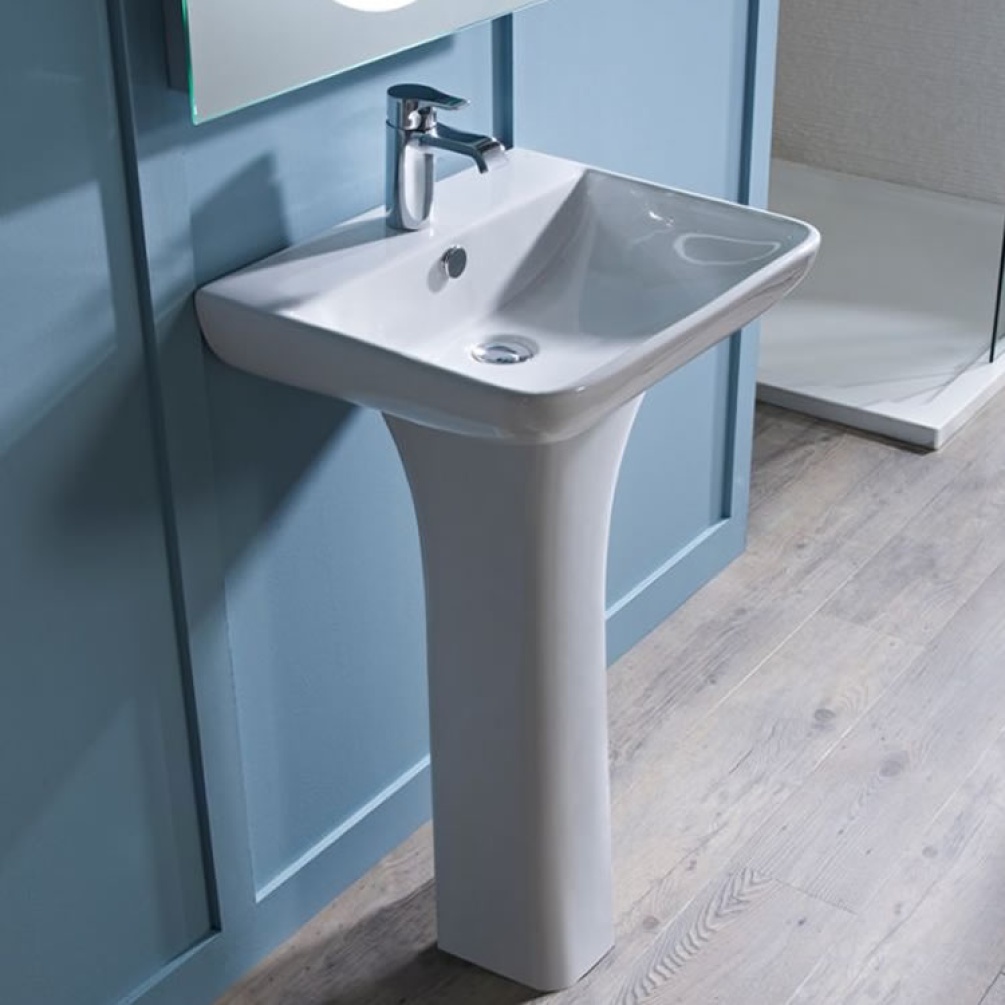 Lifestyle image of the Tavistock Structure 550mm Basin & Pedestal