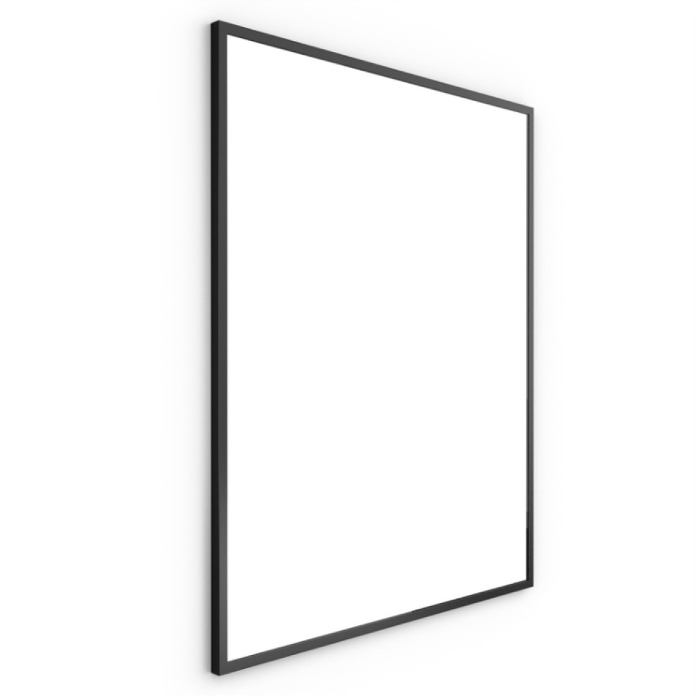 Product Cut out image of Origins Living Docklands Black 800mm Rectangular Mirror on an angle
