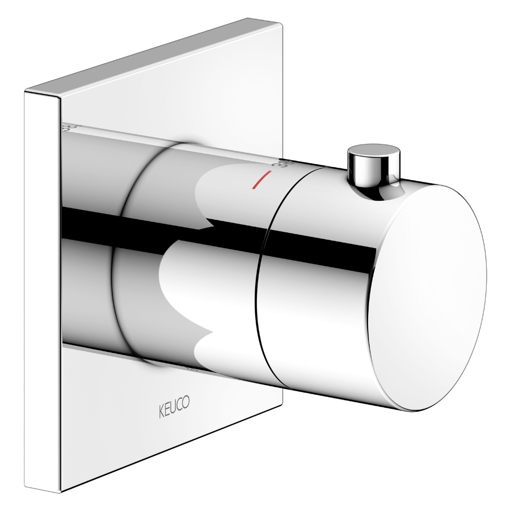 Product Cut out image of the Keuco IXMO Chrome Square Thermostatic Mixer 59553 010002