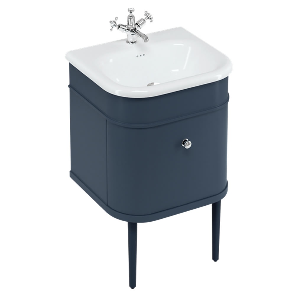 Burlington Chalfont 550mm Blue Vanity Unit & Blue Legs