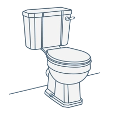 Close Coupled Toilet with Handle