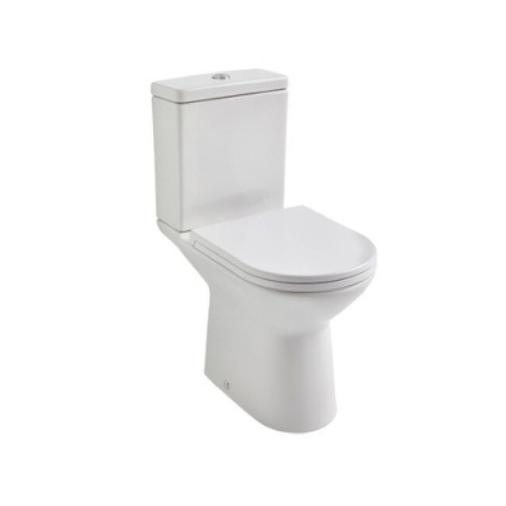 Product cut out image of the Roca Andes Rimless Close Coupled Open Back Toilet