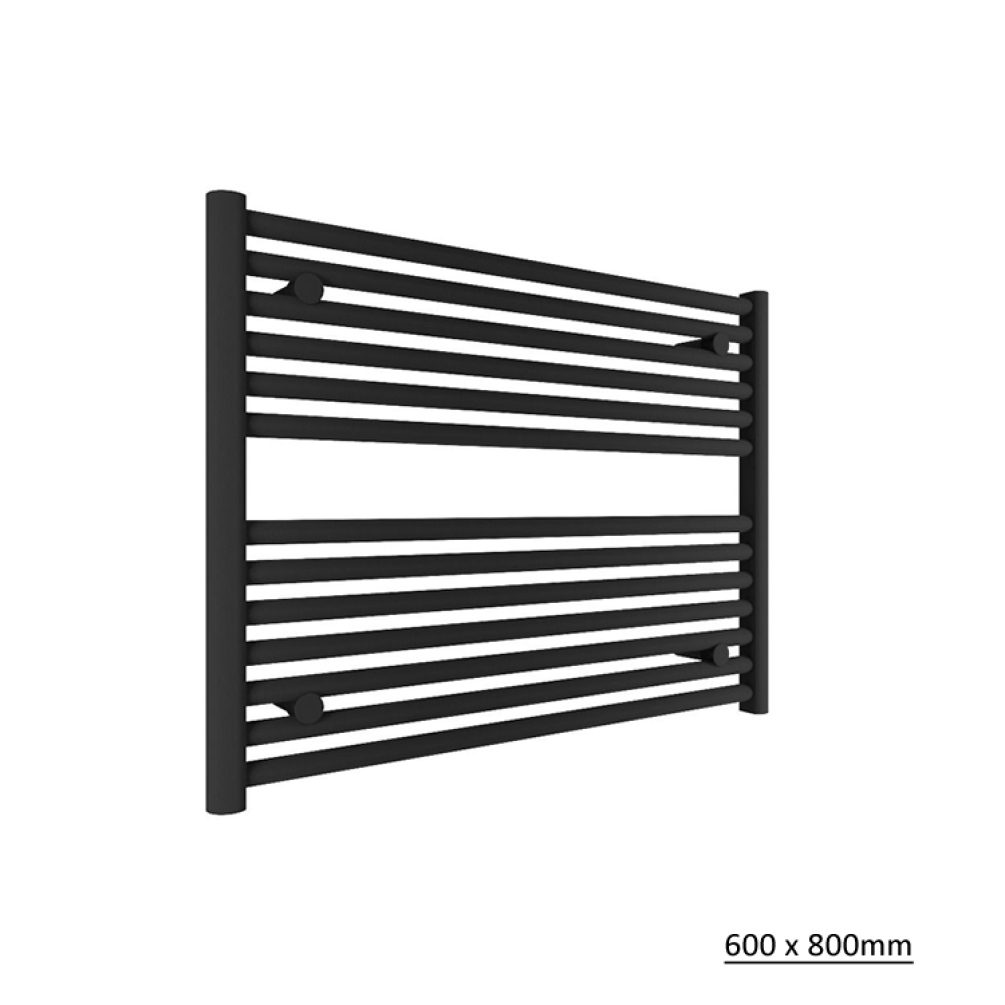 Photo of Tissino Hugo2 Matt Black Heated Towel Rail 600x800 Cutout
