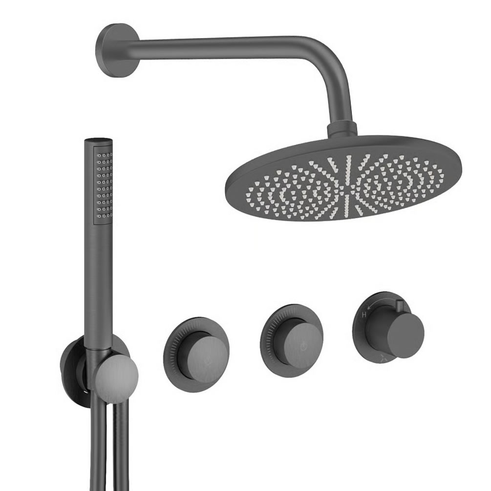 Cutout image of Crosswater Module Push Slate Dual Outlet Shower Set