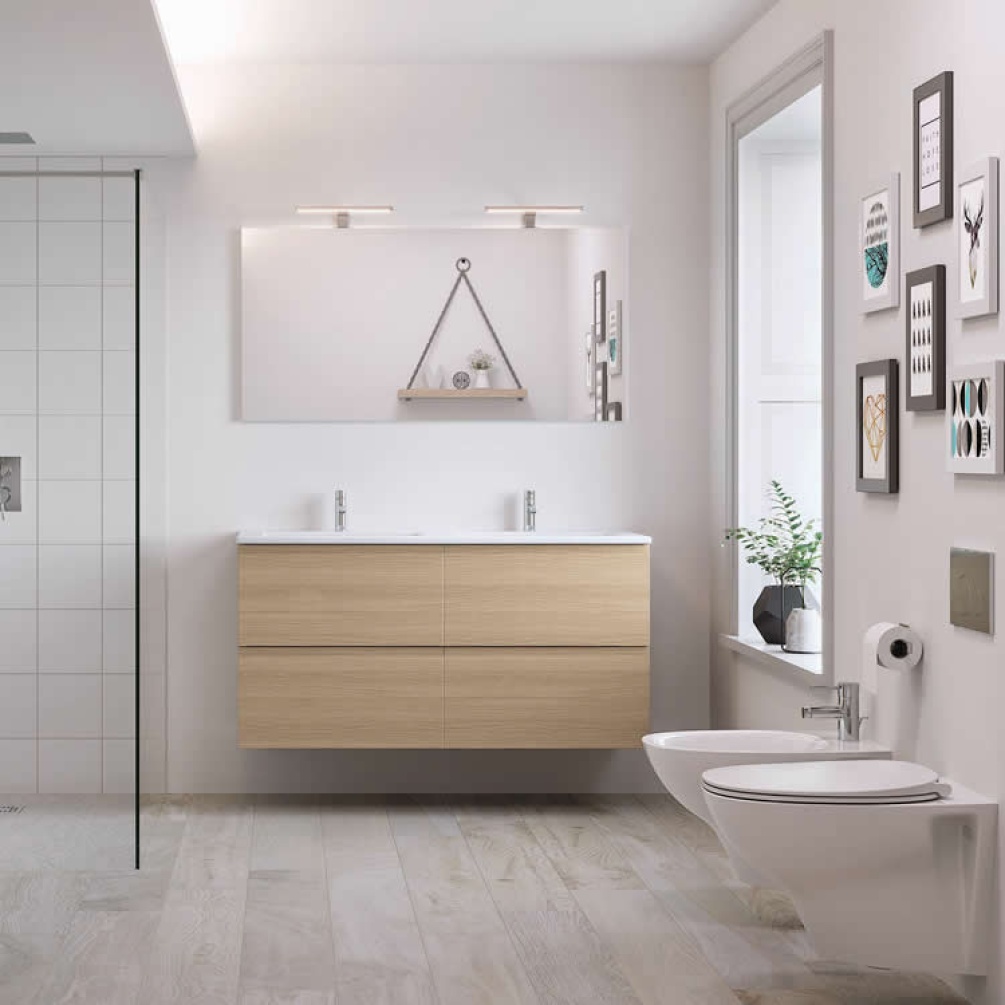Rak Joy 1210mm Oak Wall Hung Unit & Basin - Image 1