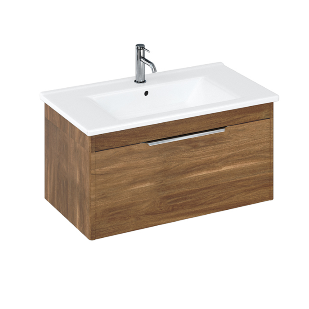 Photo of Britton Bathrooms Shoreditch 850mm Caramel Single Drawer Unit & Basin