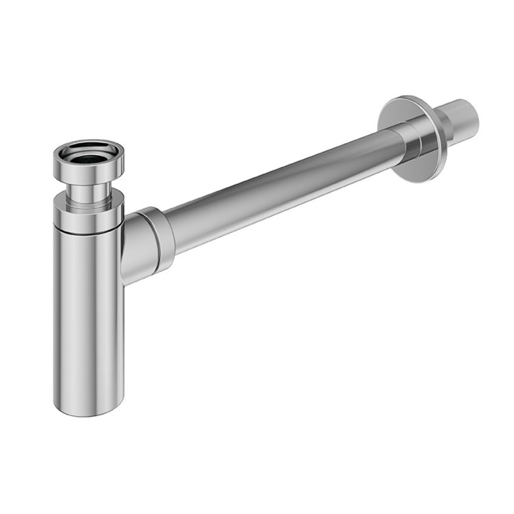 Product Cut out image of the Abacus Chrome Round Designer Bottle Trap