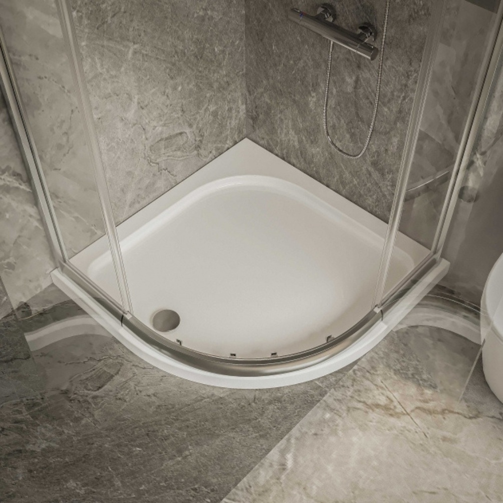 Lifestyle image of the Merlyn Touchstone-SR 800mm Anti-Slip Quadrant Shower Tray