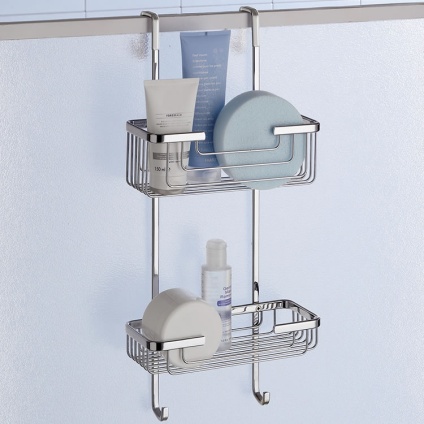 Lifestyle image of Origins Living Gedy Shower Rack Two Tier.