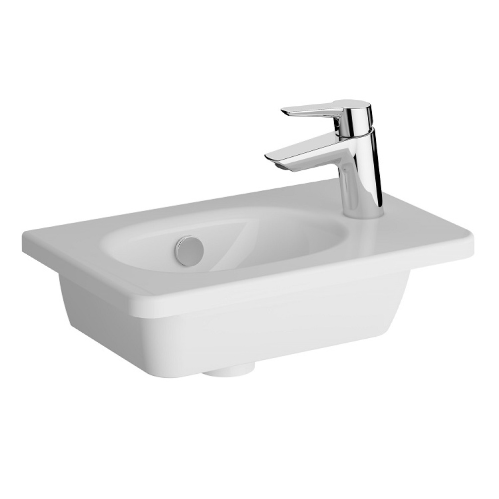 Product cut out image of VitrA Zentrum 450mm Right Hand Single Tap Hole Vanity Basin with Overflow 7789B003-0029 / 7789B0030029