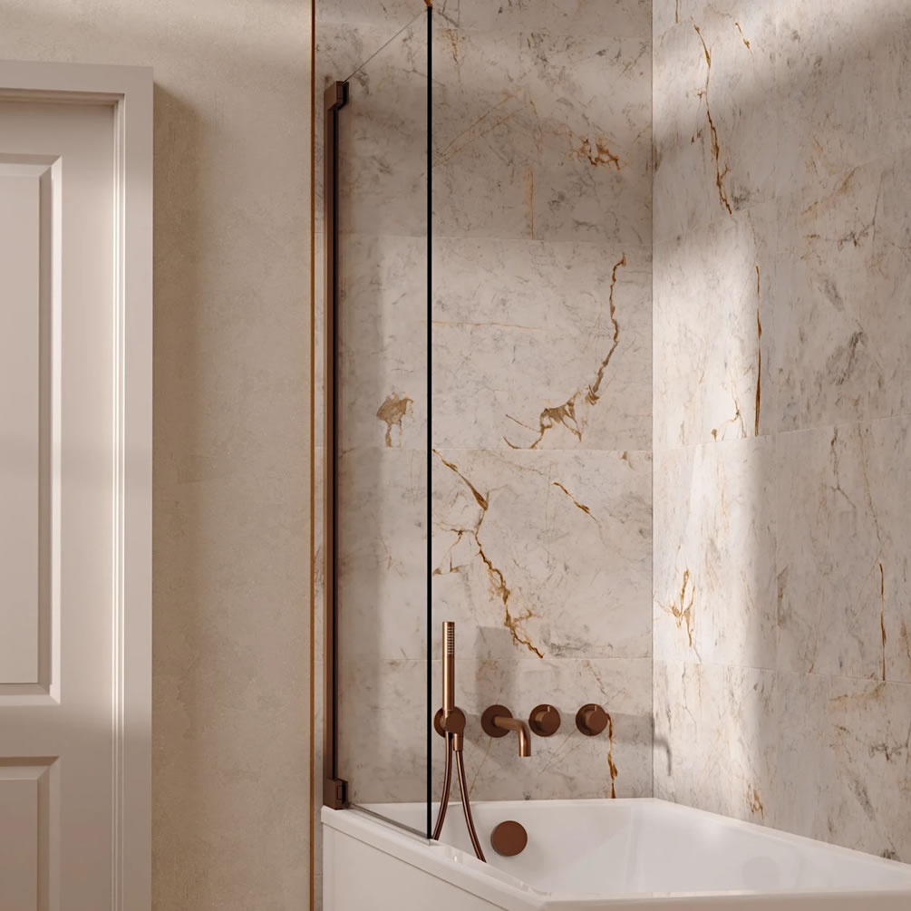 Lifestyle image of Crosswater Module Brushed Bronze Dual Outlet Bath Spout Set