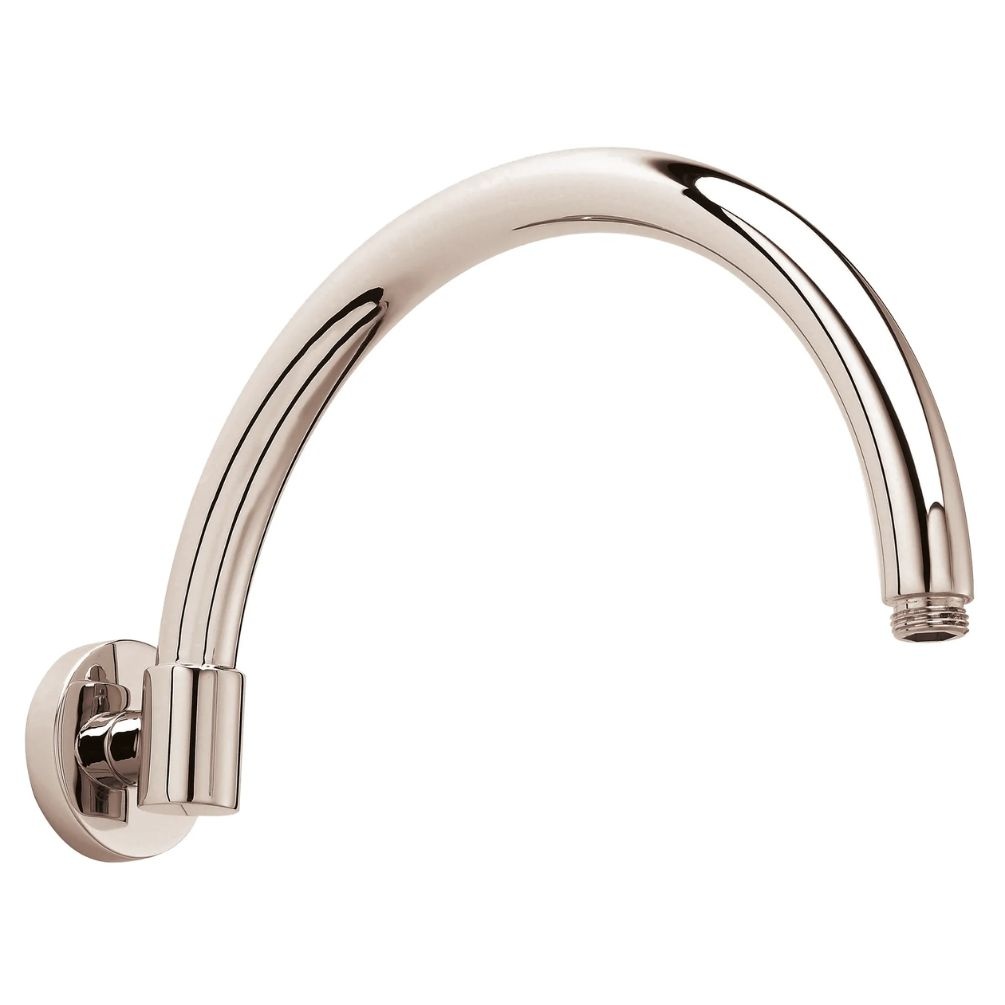 BC Designs Victrion Nickel Arched Wall Mounted Shower Arm Cut Out