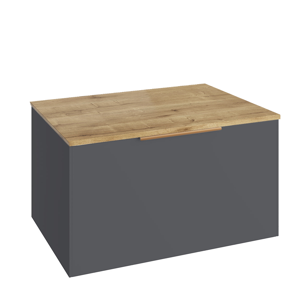Abacus Concept Sit On Anthracite 800mm Vanity Unit - Oak Countertop