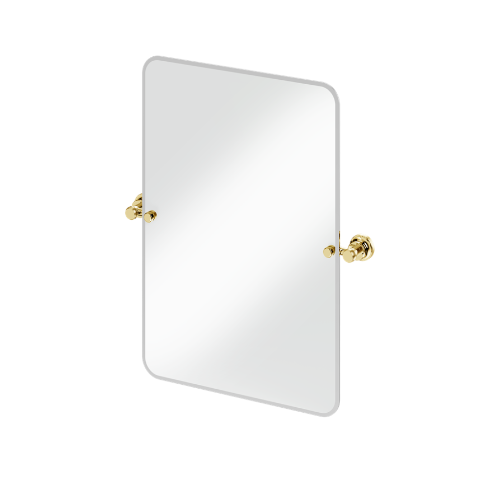 Burlington Gold 450 x 650mm Rectangular Mirror With 1909 Gold Fixings