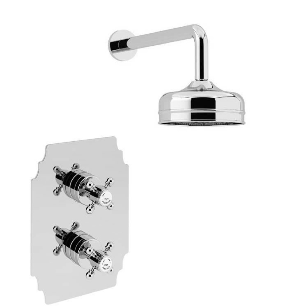 Heritage Hartlebury Recessed Shower With Premium Fixed Head Kit Chrome Finish