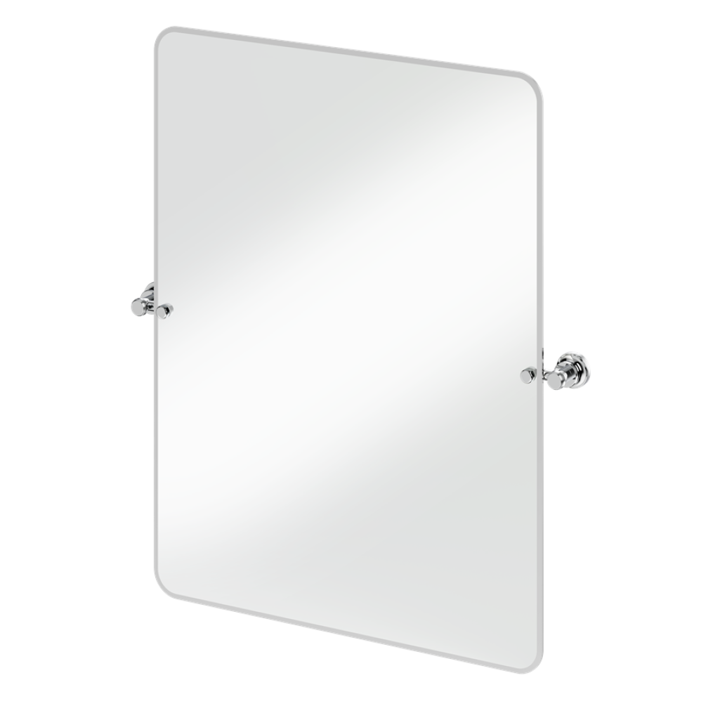 Burlington Chrome 650 x 850mm Rectangular Mirror With Chrome 1850 Fixings